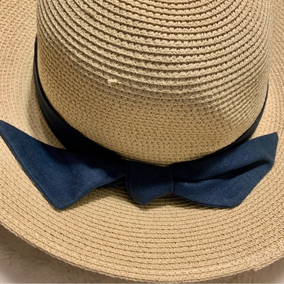 NEW Furtalk Straw Hat Navy Blue Bow Adjustable Size Detachable Chin Strap Paper - Picture 10 of 16